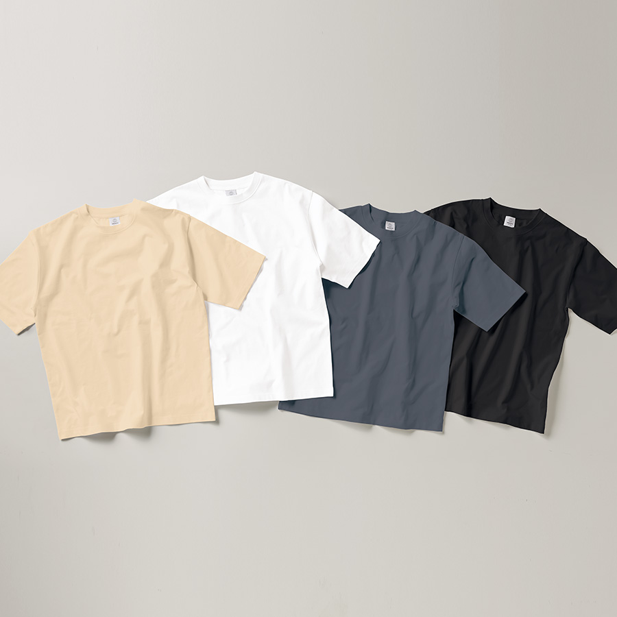 カスタムデザインオーガニックコットンTシャツ　7.4オンス　オーバーサイズ
