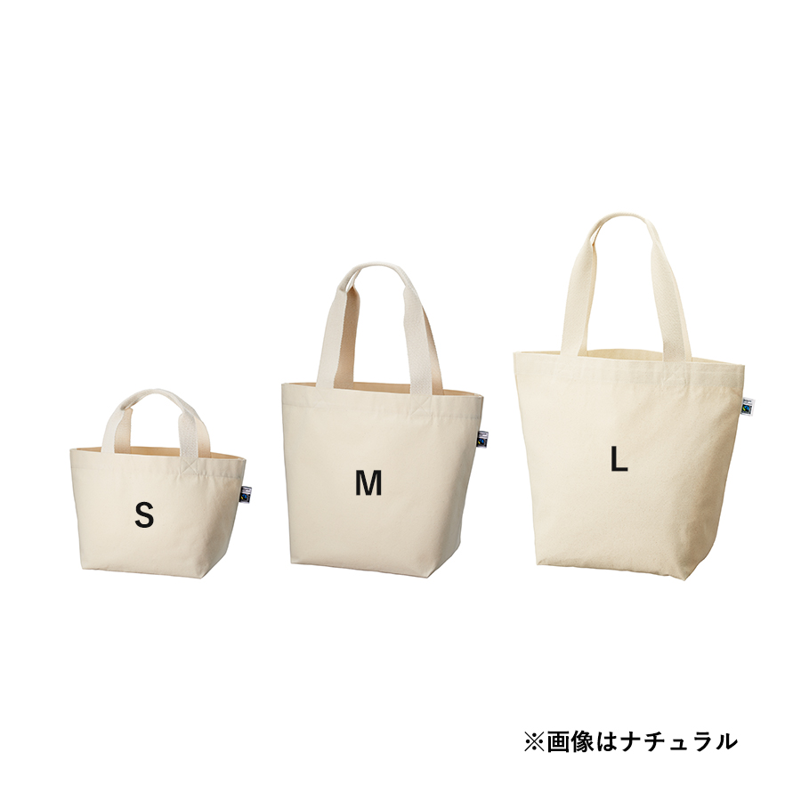 フェアトレードコットンキャンバストート（M） 内ポケット　ナチュラル