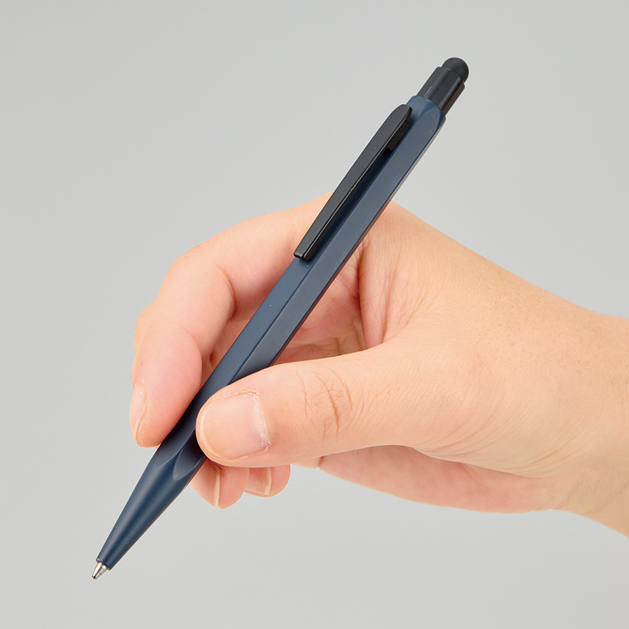 タッチペン付メタル六角ボールペン(再生アルミ)