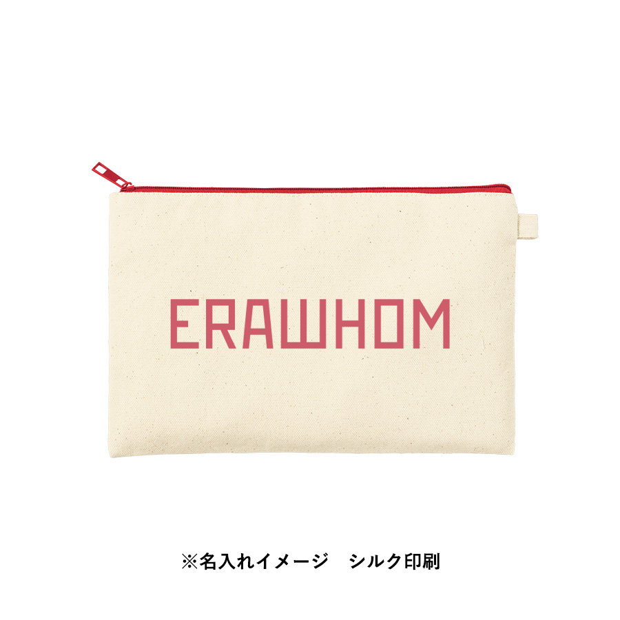 カラーファスナーキャンバスフラットポーチ（M）