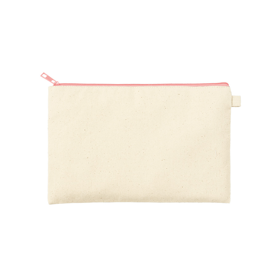 カラーファスナーキャンバスフラットポーチ（M）