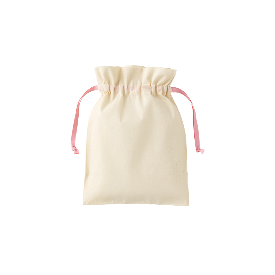 コットンカラーリボン巾着(M)