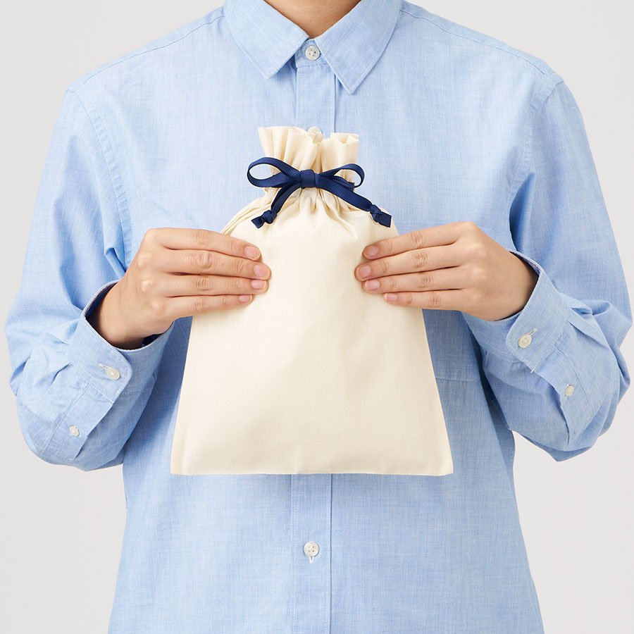 コットンカラーリボン巾着(M)