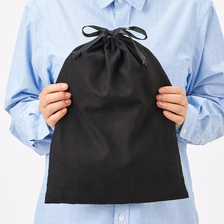 スウェード風巾着（L）