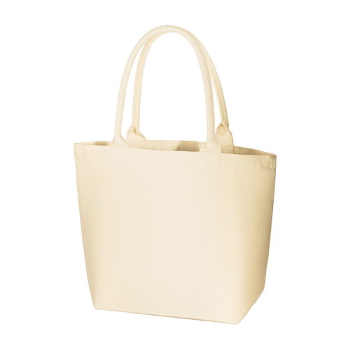 厚手キャンバスパイプハンドルトート（M）ナチュラル
