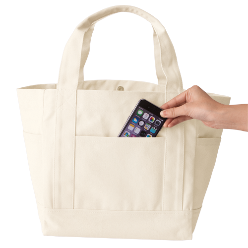 TR-0854-008 厚手キャンバスポケットマルチトート（M）ナチュラル