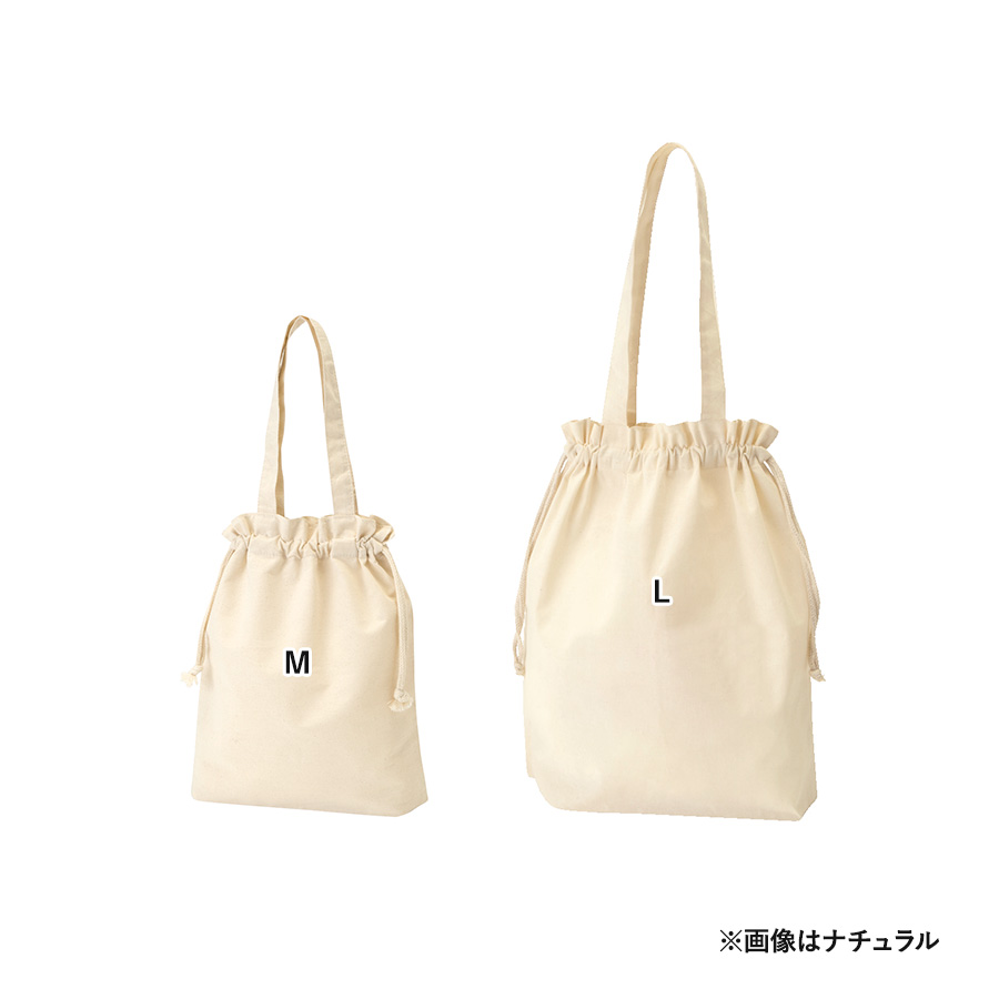 厚手コットンガゼット巾着トート（M）