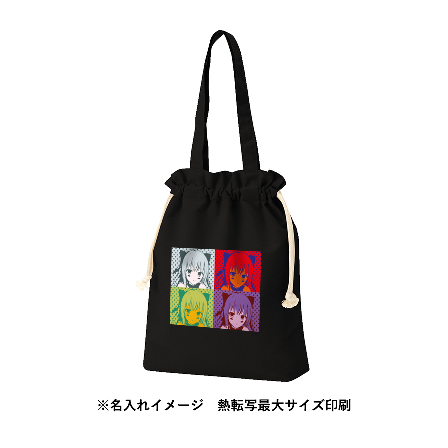 厚手コットンガゼット巾着トート（M）