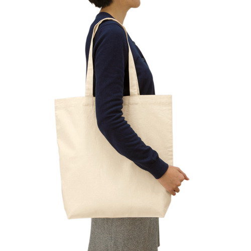 厚手コットンマチ付トート（Ｌ）　ナチュラル