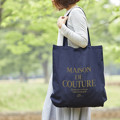 厚手コットンラウンドボトムバッグ（L）