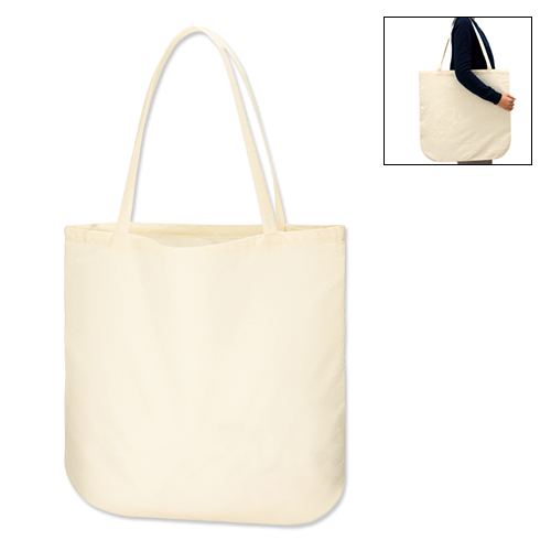 TR-0923-008 厚手コットンラウンドボトムバッグ（L）ナチュラル