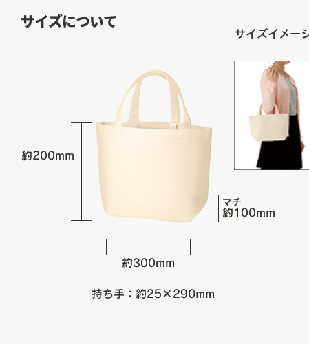 キャンバストート（S）インナーポケット付　ナチュラル