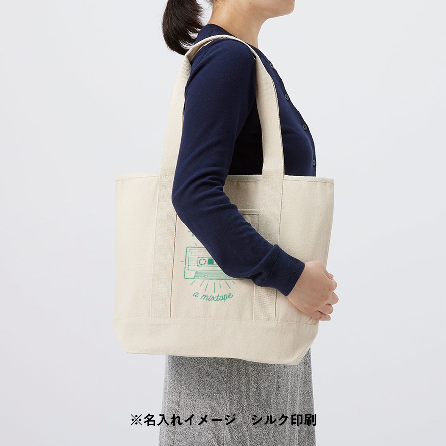 オーガニックコットンキャンバスライントート ナチュラル