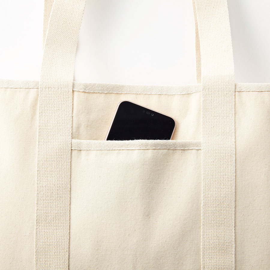 オーガニックコットンキャンバスライントート ナチュラル