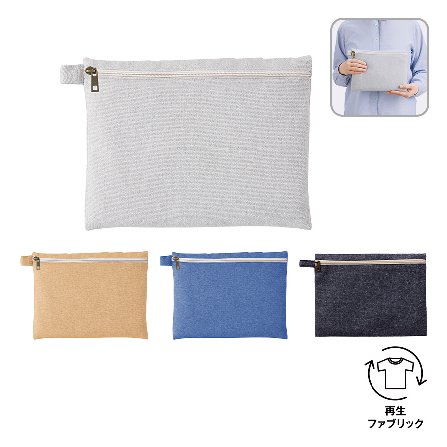 TR-1196 シャンブリックキャンバスフラットポーチ（L）