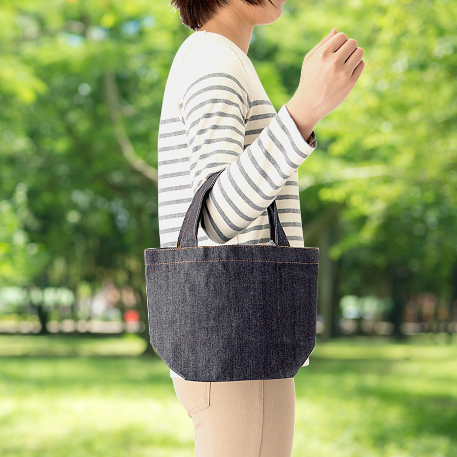 【シルク印刷必須商品】デニムライクトート(S)