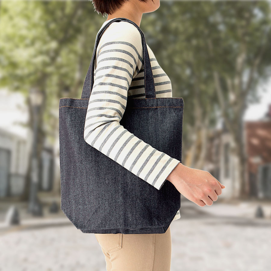【シルク印刷必須商品】デニムライクトート(M)