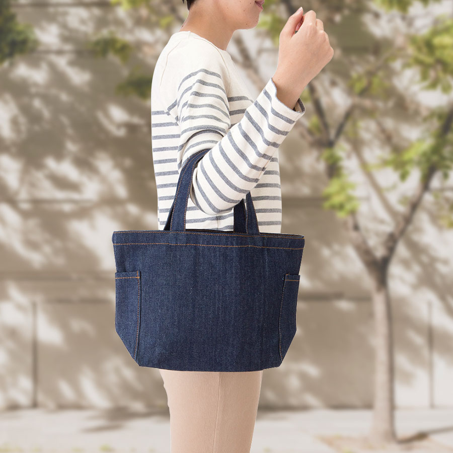 【シルク印刷必須商品】デニムライクマルチトート(S)