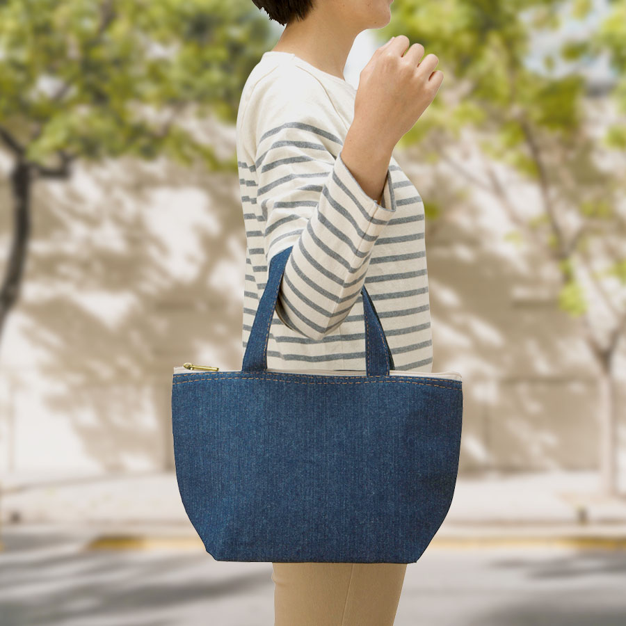 【シルク印刷必須商品】デニムライク保冷トート(S)