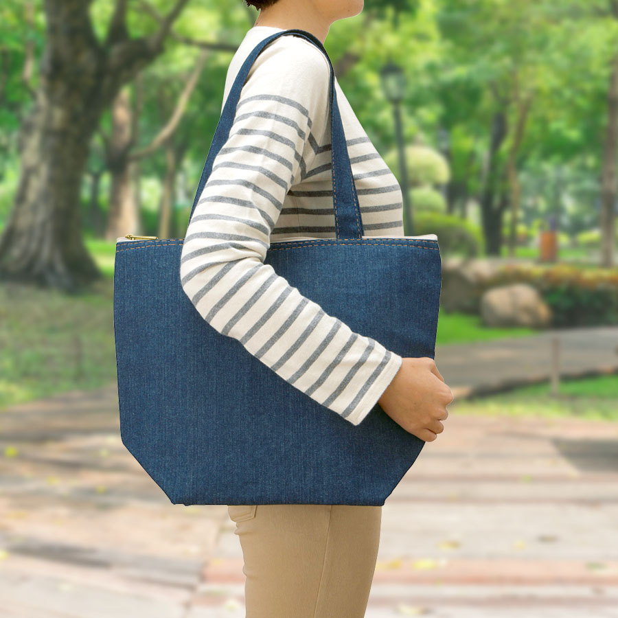 【シルク印刷必須商品】デニムライク保冷トート(M)
