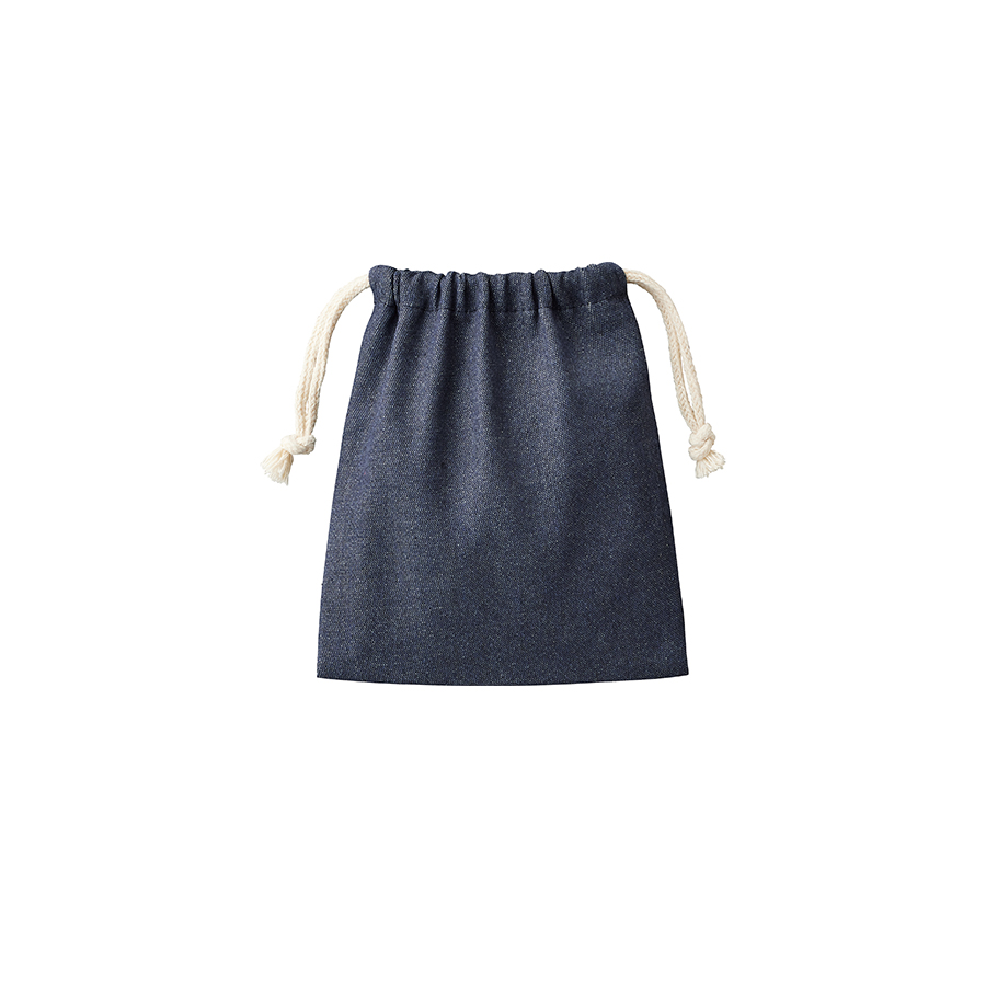 【シルク印刷必須商品】デニムライク巾着(S)