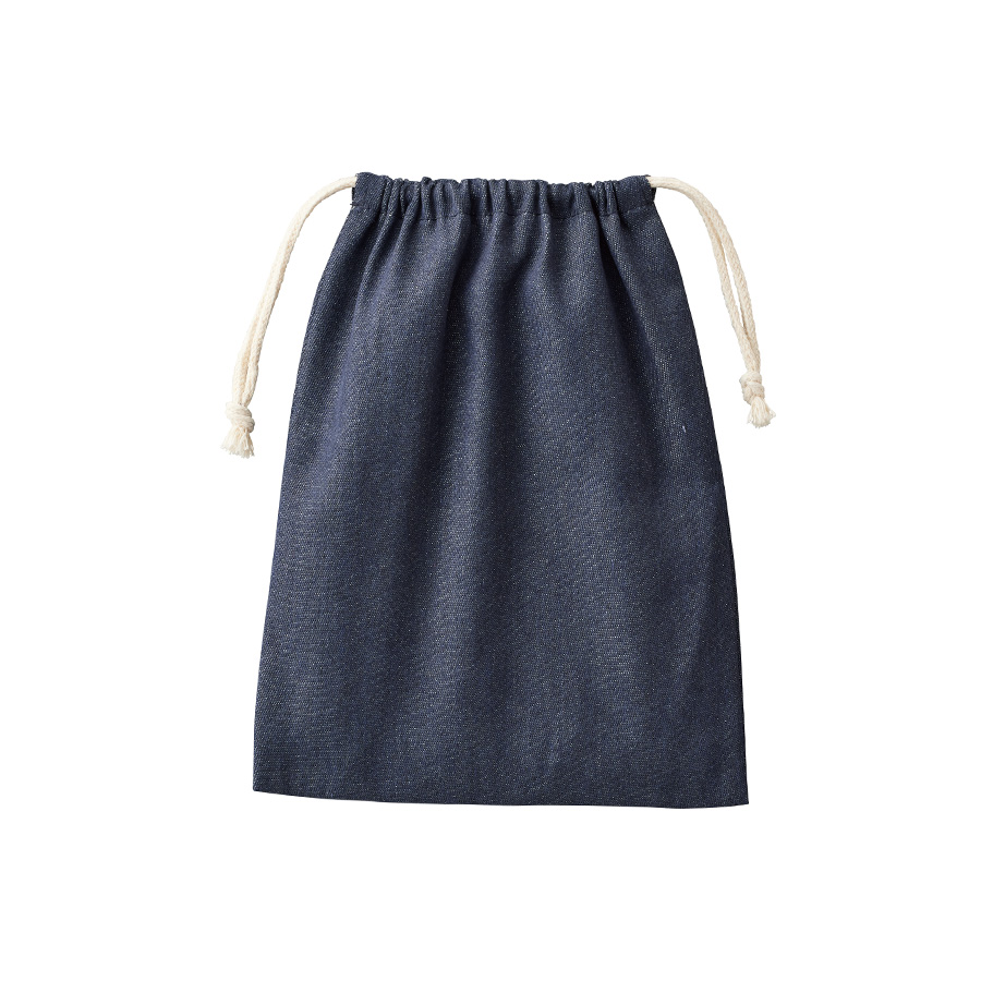 【シルク印刷必須商品】デニムライク巾着(M)