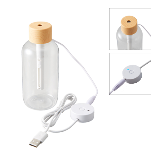 TS-1555-008 パーソナル加湿器　木目調クリアボトルタイプ　ナチュラルウッド
