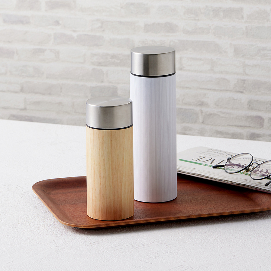 木目調ボディサーモボトル300ml