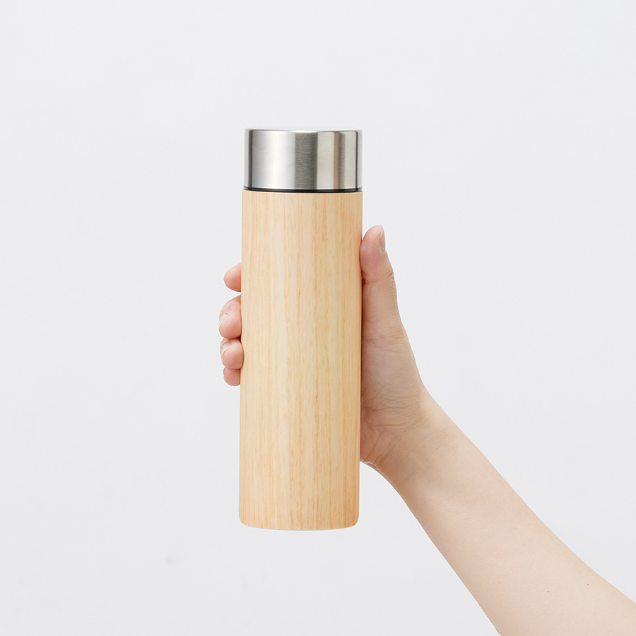 木目調ボディサーモボトル450ml