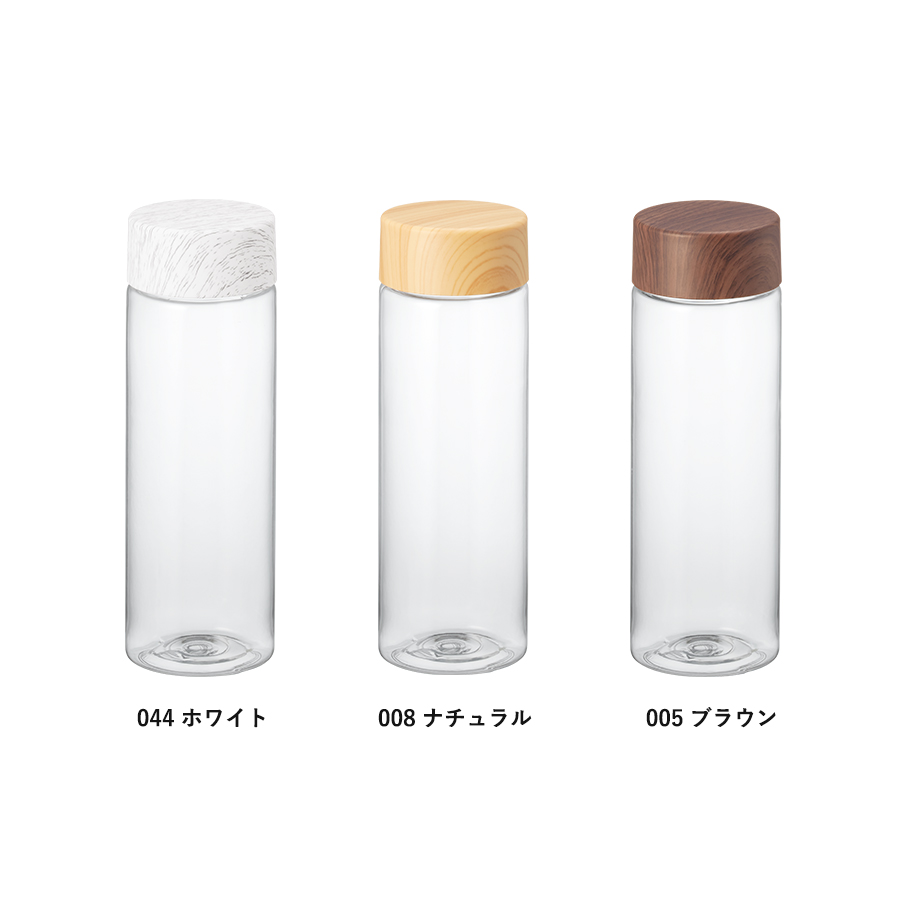 木目調キャップスリムクリアボトル500ml