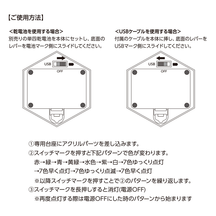 ライティングスタンドミニ　六角（アクリル板対応）