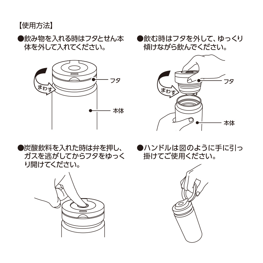 Zalatto炭酸サーモボトル380ml