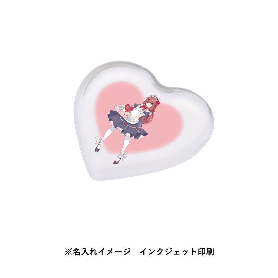ライティングバッジ　ハート形　クリア