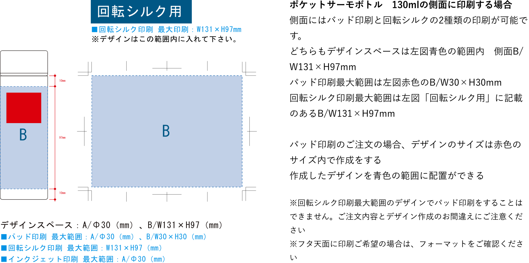 注意点：実際に印刷可能な最大サイズにおさまる範囲で作成する（回転シルク用）